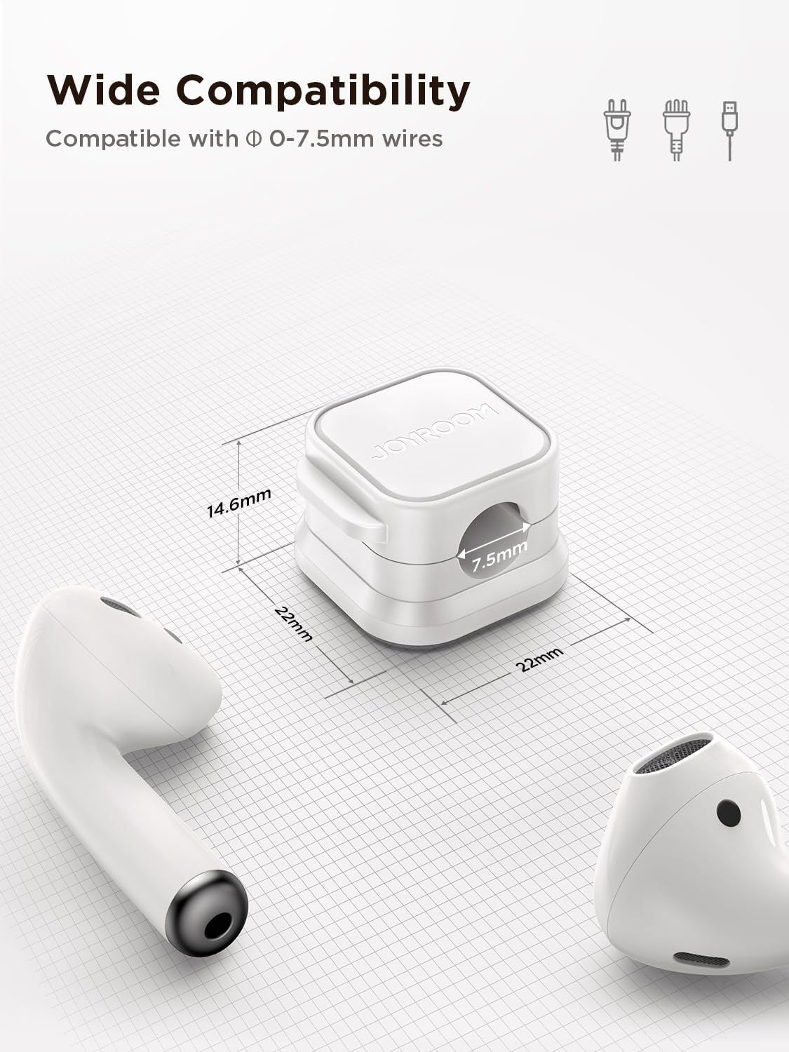 Magnetic Cable Clips | Self-Adhesive Desk Cord Holders