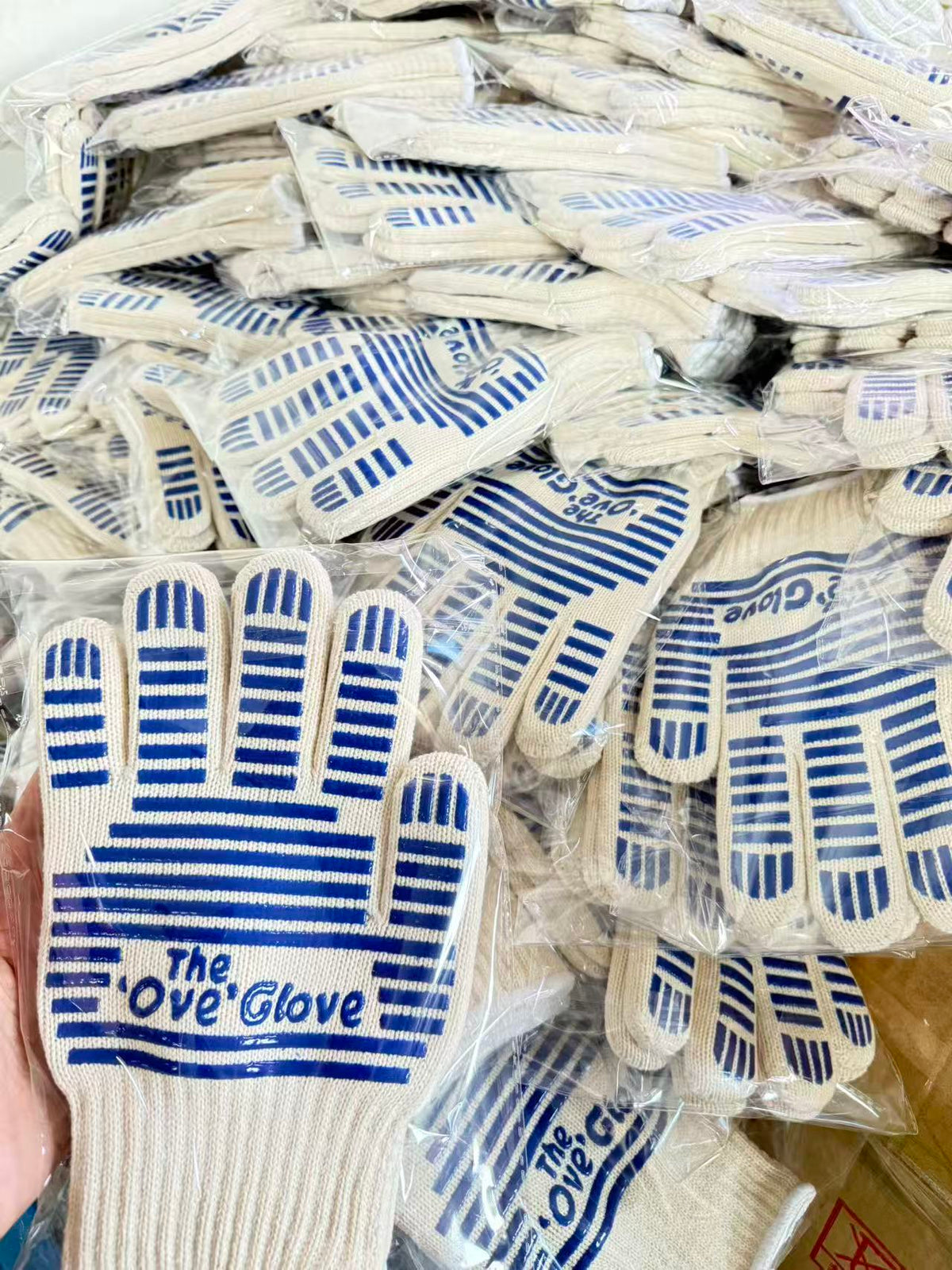 Heat Resistant Oven Gloves | 5-Finger Grip Mitts, Pair